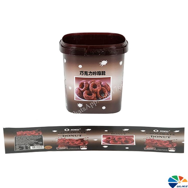 In-Mold Label IML For Plastic Jam Container biscuit box case Food Biscuit Cookie Cracker Tin Cheese Butter Chocolate Container Milky Tea Cup Pop Corn Cups